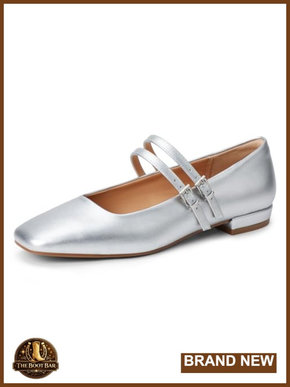 Square Toe Mary Jane Ballet Flats Adjustable Strap Women's Shoes
